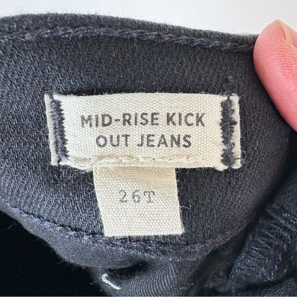Madewell Mid Rise Kick Out Jeans Black Size 26 Tall - Picture 8 of 10